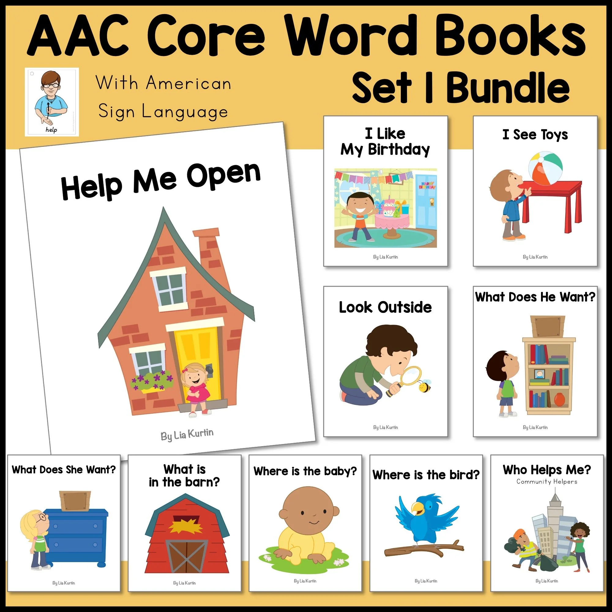 AAC Core Vocabulary Books Set 1