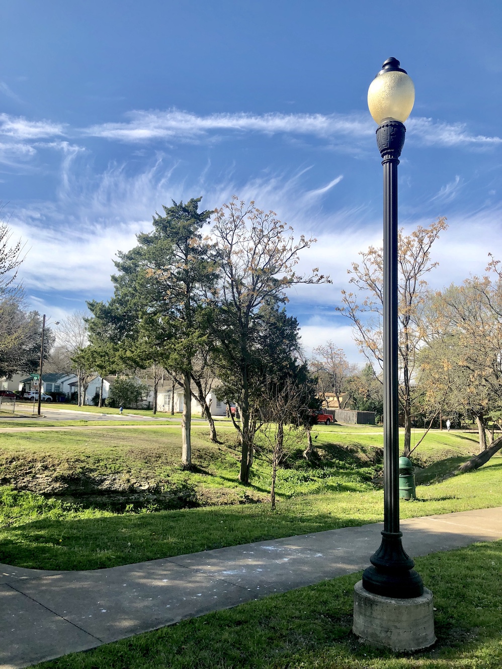 Acorn luminaires are already in use near the playground in Elmwood Parkway.