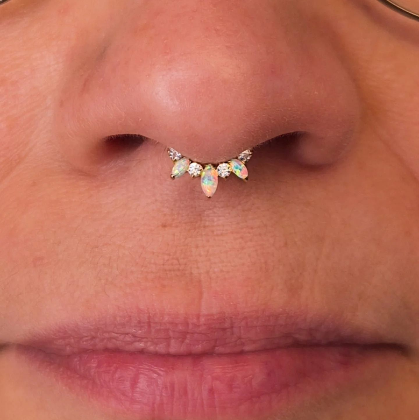 We added this pretty ring to a healed septum today 🙌🏻🙌🏻🙌🏻 

@realarttattoo 
#septumjewelry #septum #septumpiercing