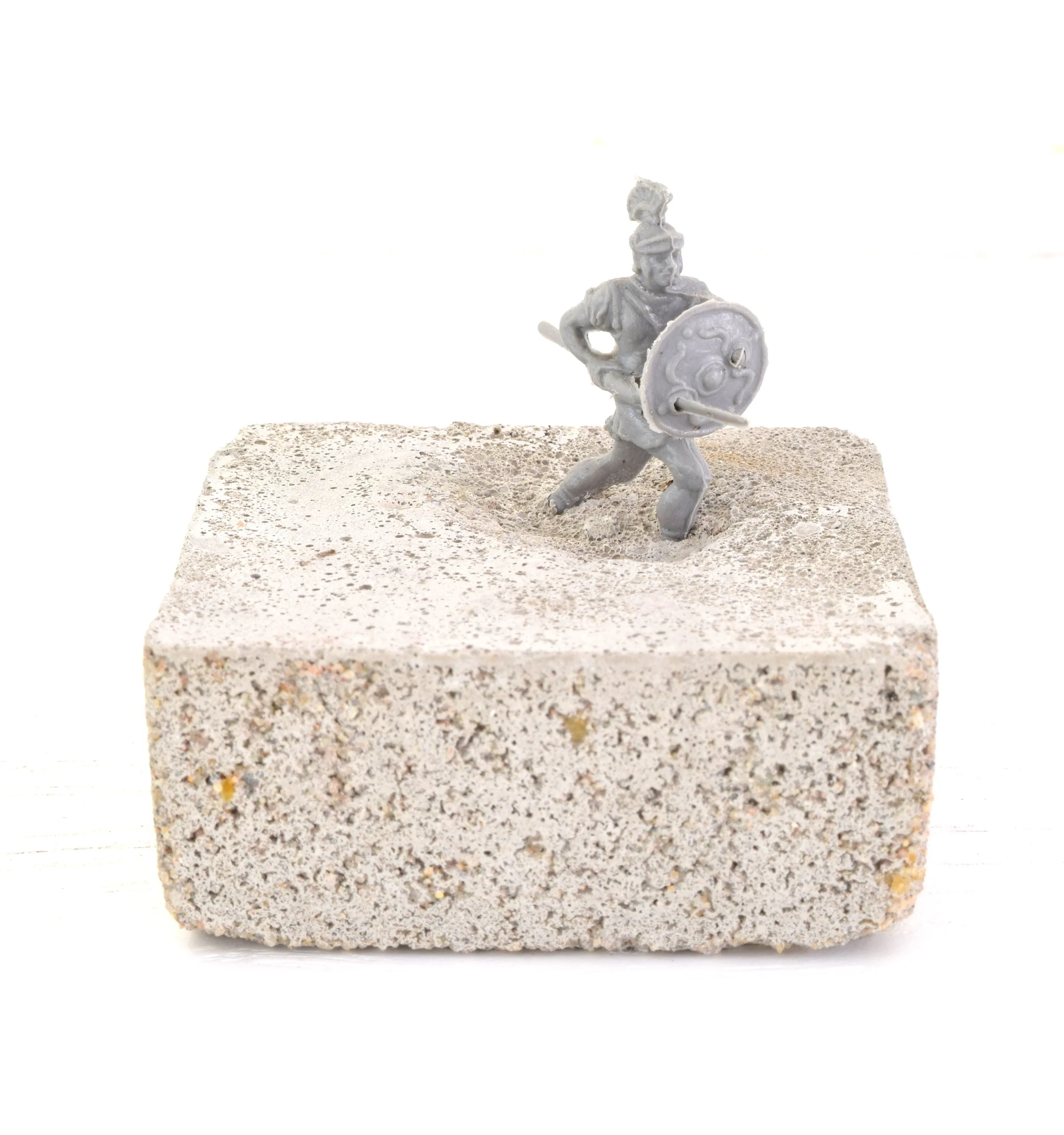 'UNTITLED' 2015 Concrete and plastic Roman soldier 4 x 4 x 2 cm