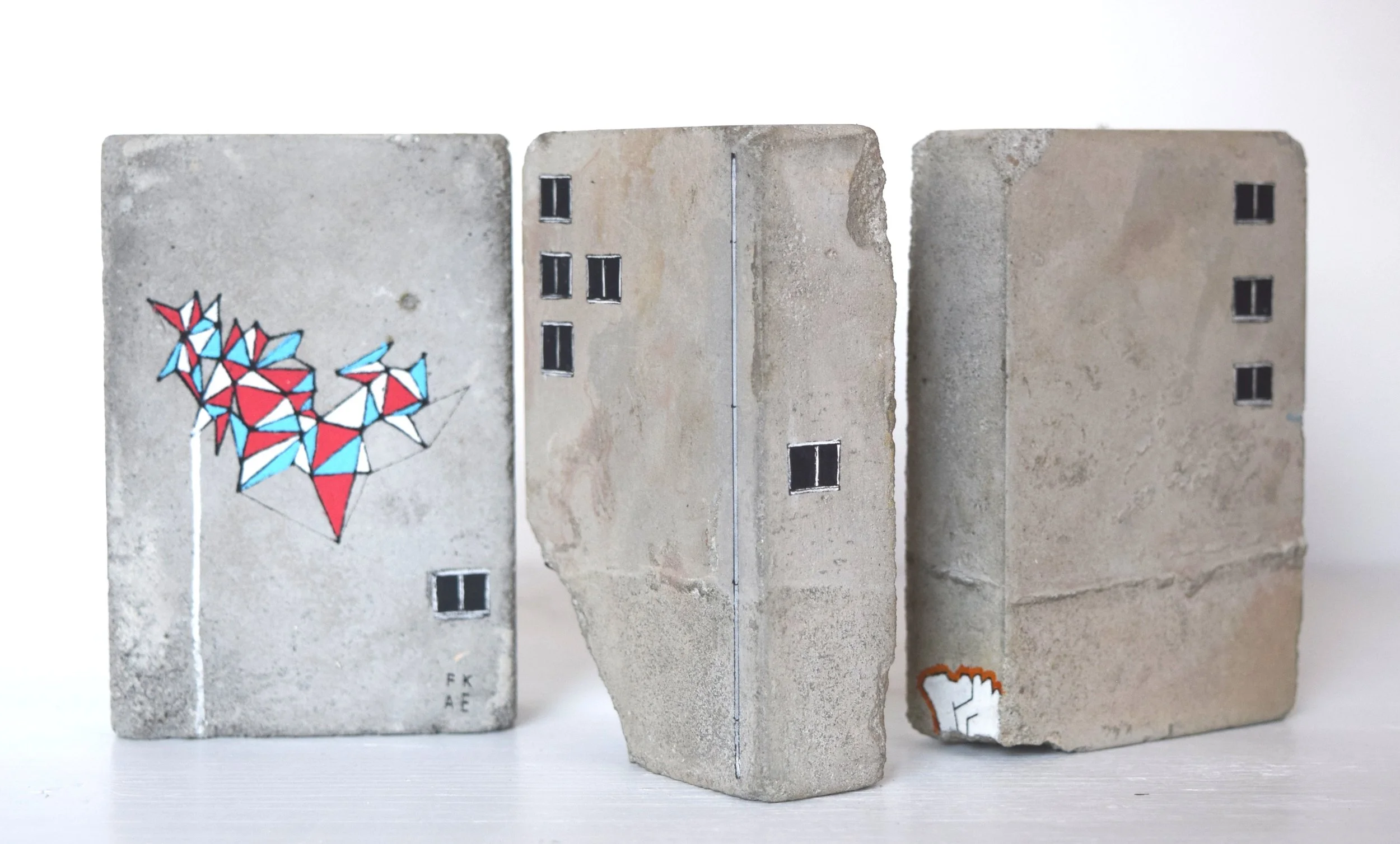 'UNITED ESTATES' 2015 Concrete with acrylic paint and permanent marker 10 x 5 x 2 cm