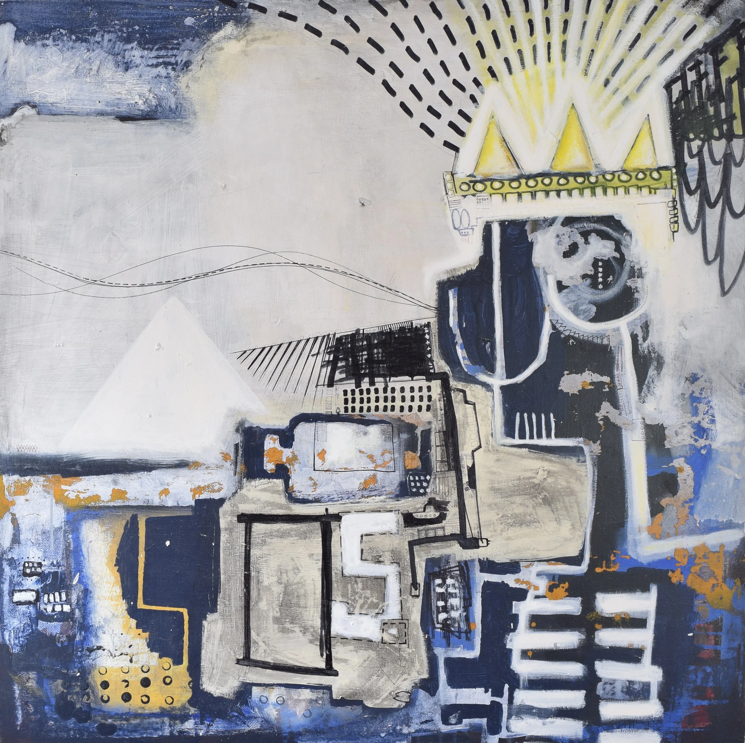 'TYRANT' 2009 Acrylic paint, permanent marker and spray paint on canvas 80 x 80 x 2 cm