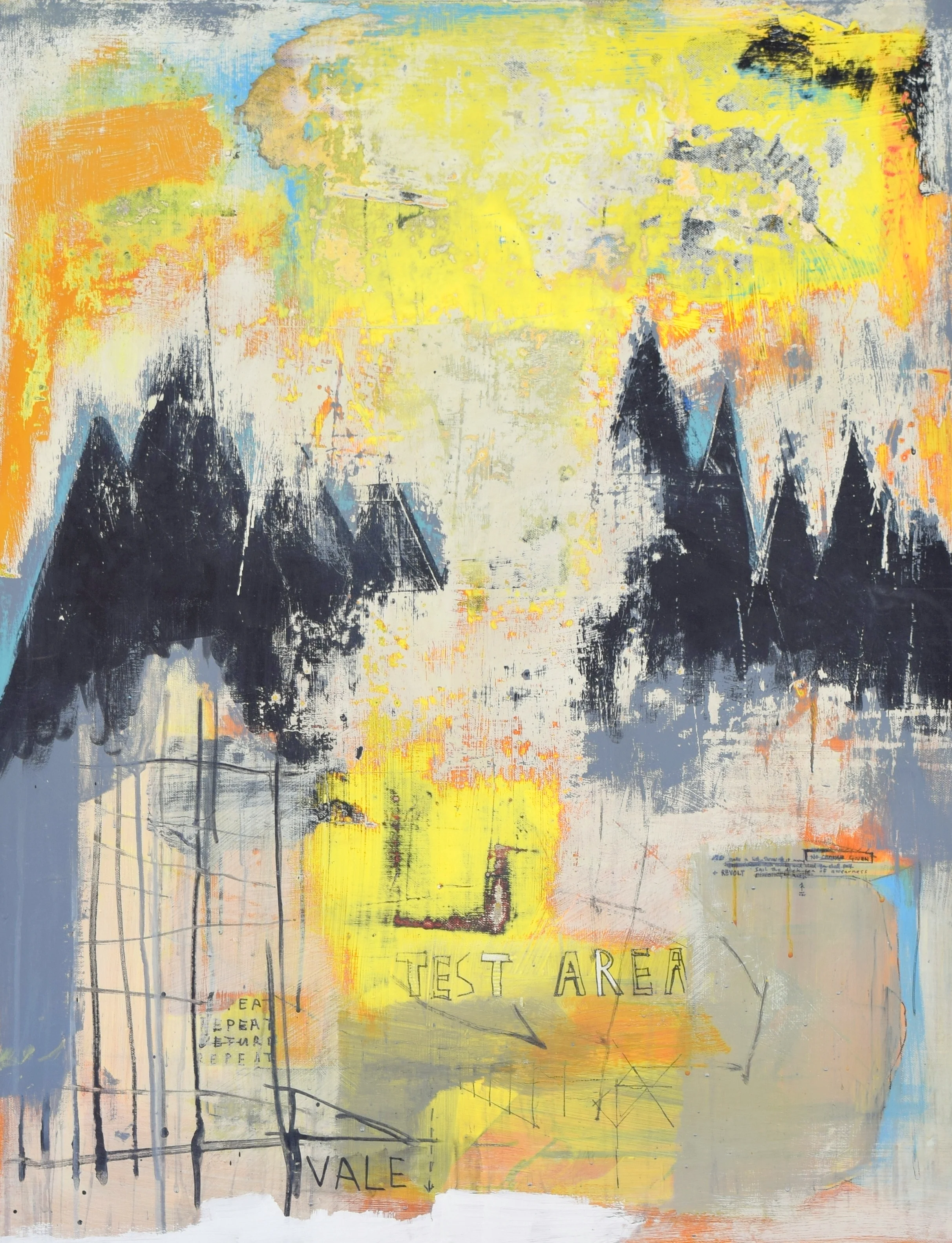 'GREAT MISTAKES' 2015 Acrylic paint, permanent ink and spray paint 80 x 60 x 4 cm