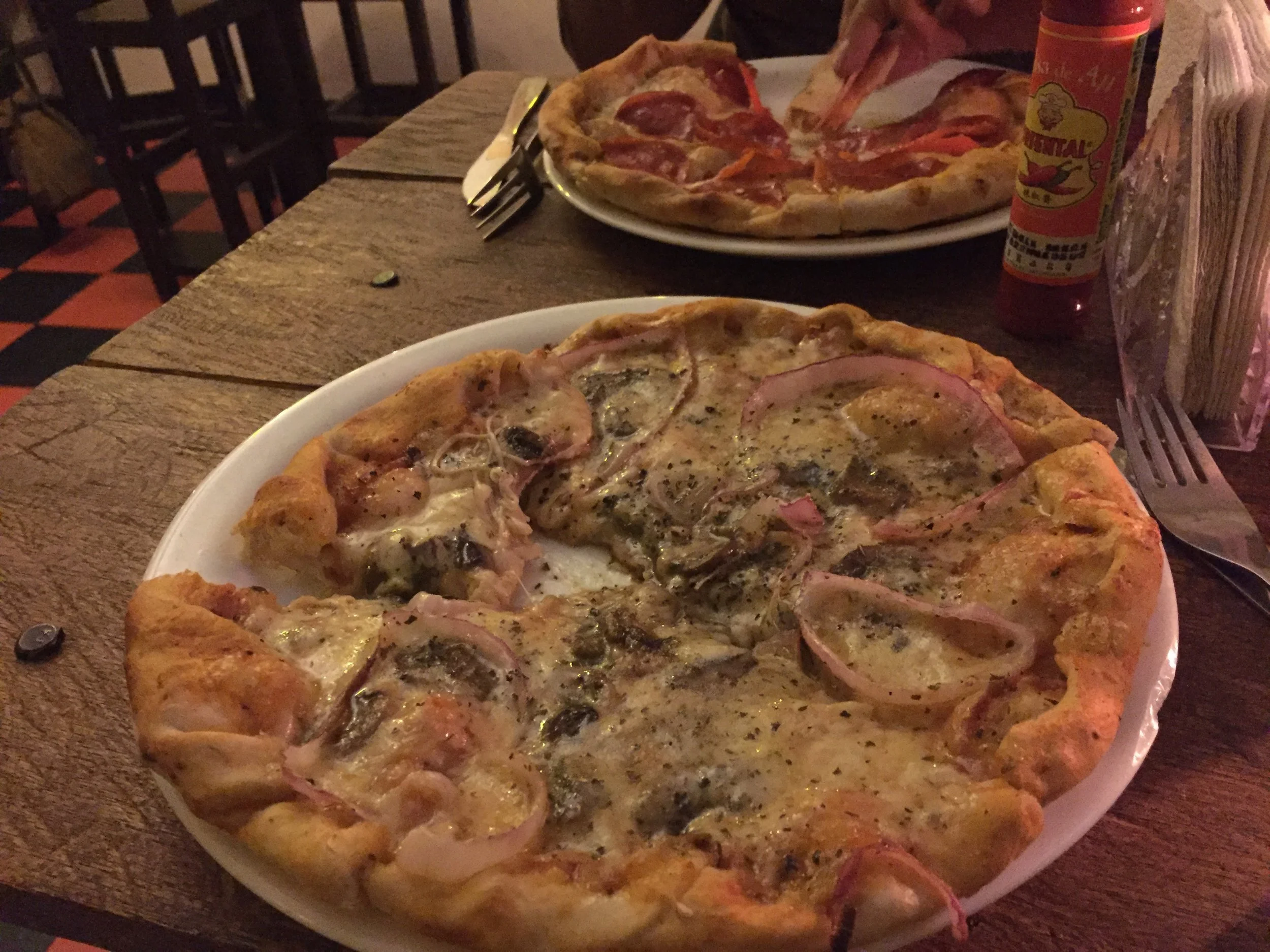 Our first meal in Quito ended up Pizza, we were too tired to walk any any farther