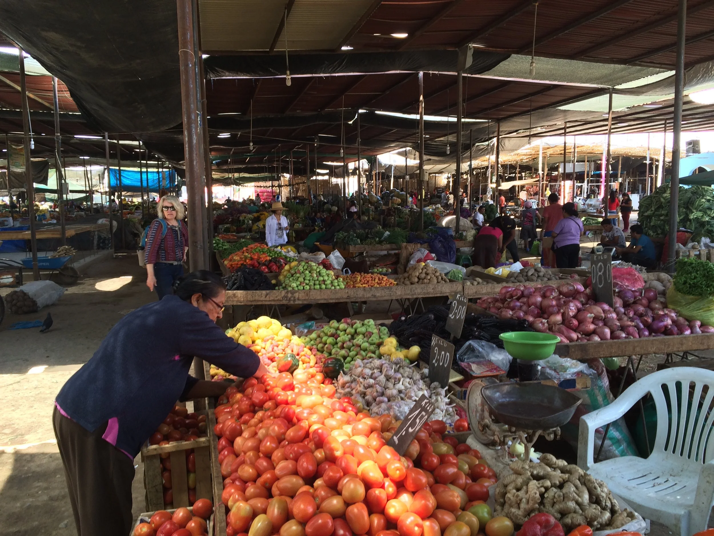 The Saturday local market across from our hostel