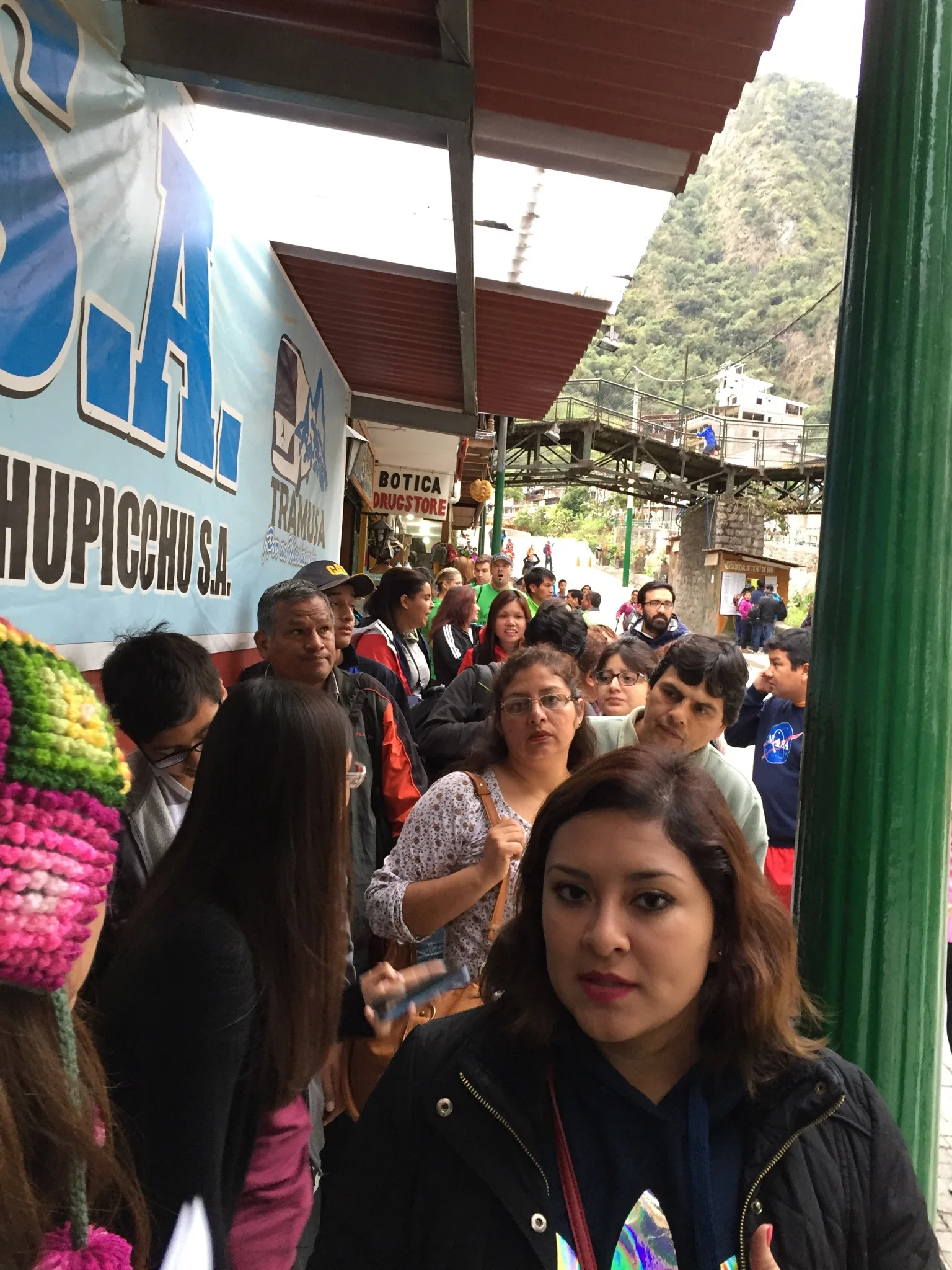 The line to get on the bus