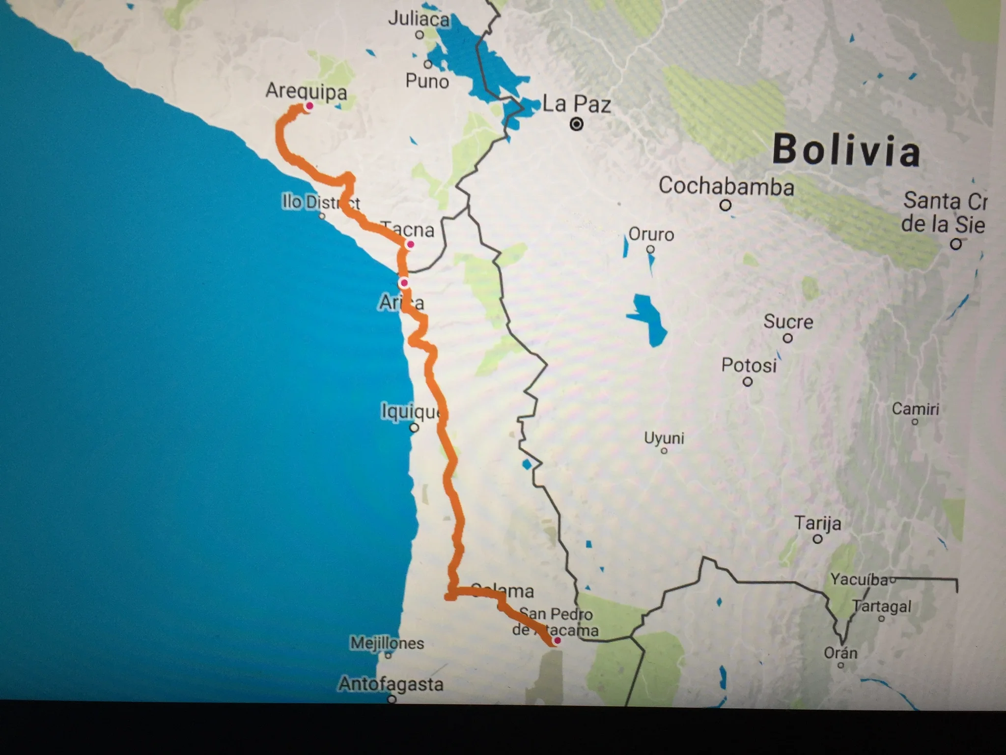 The route to Chile