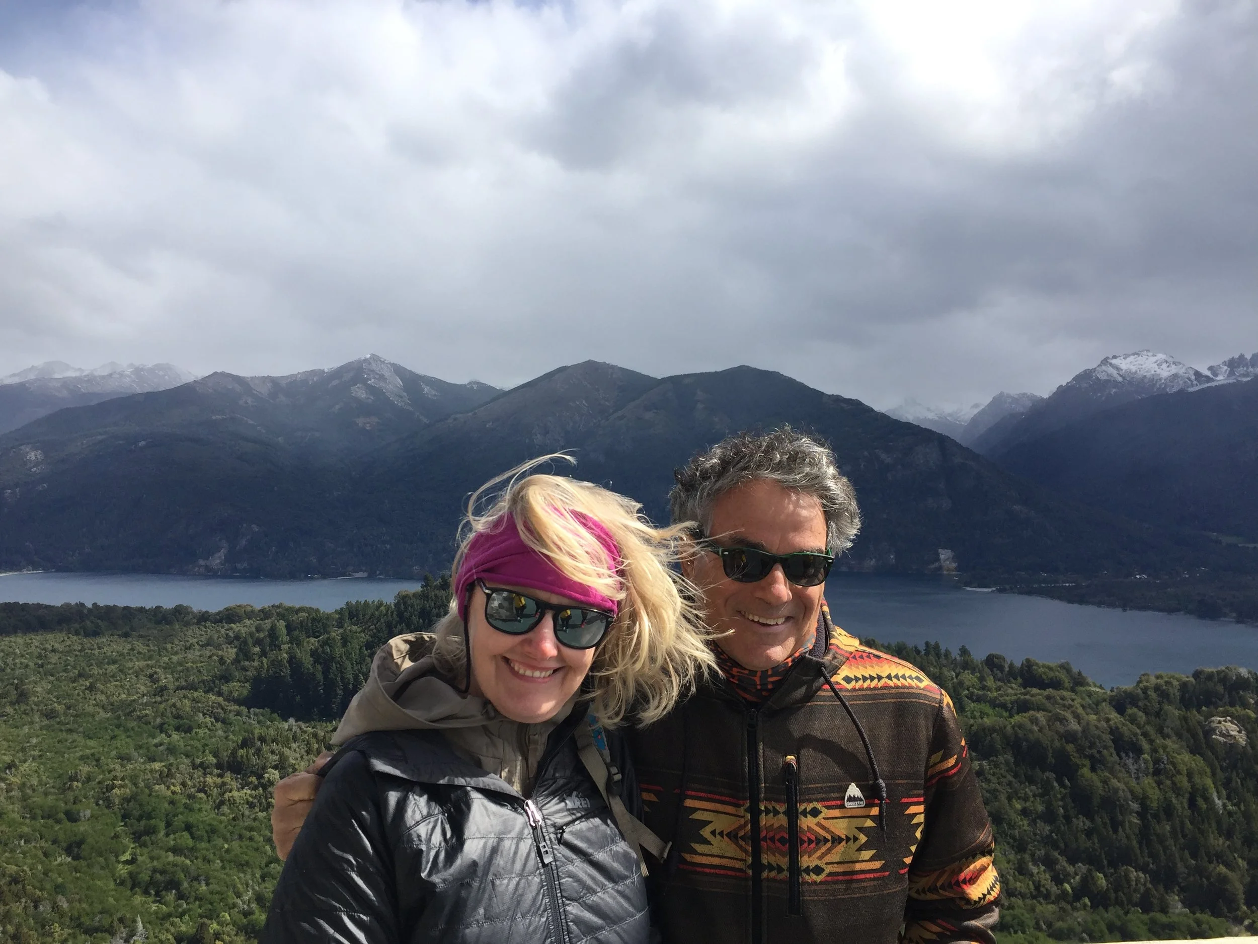 At the top of the ski hill