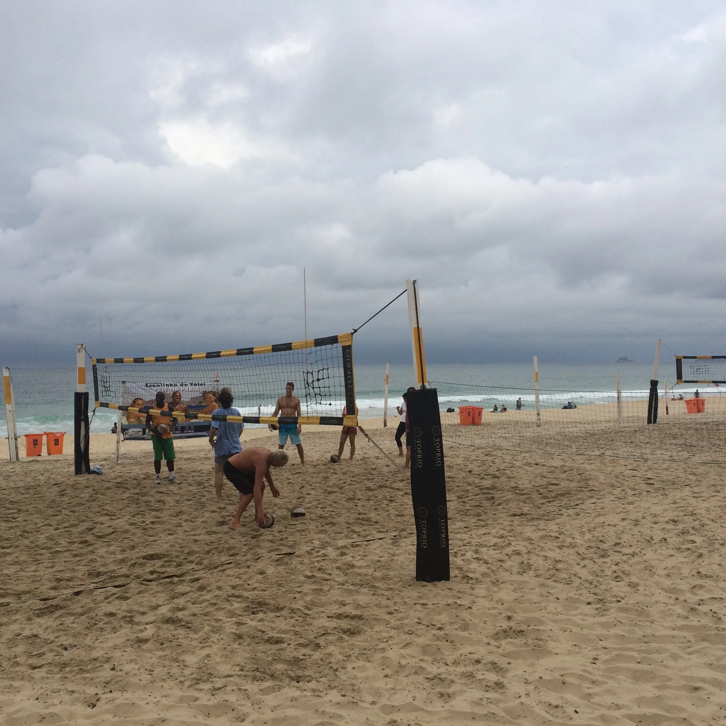 Volleyball drills at the beach