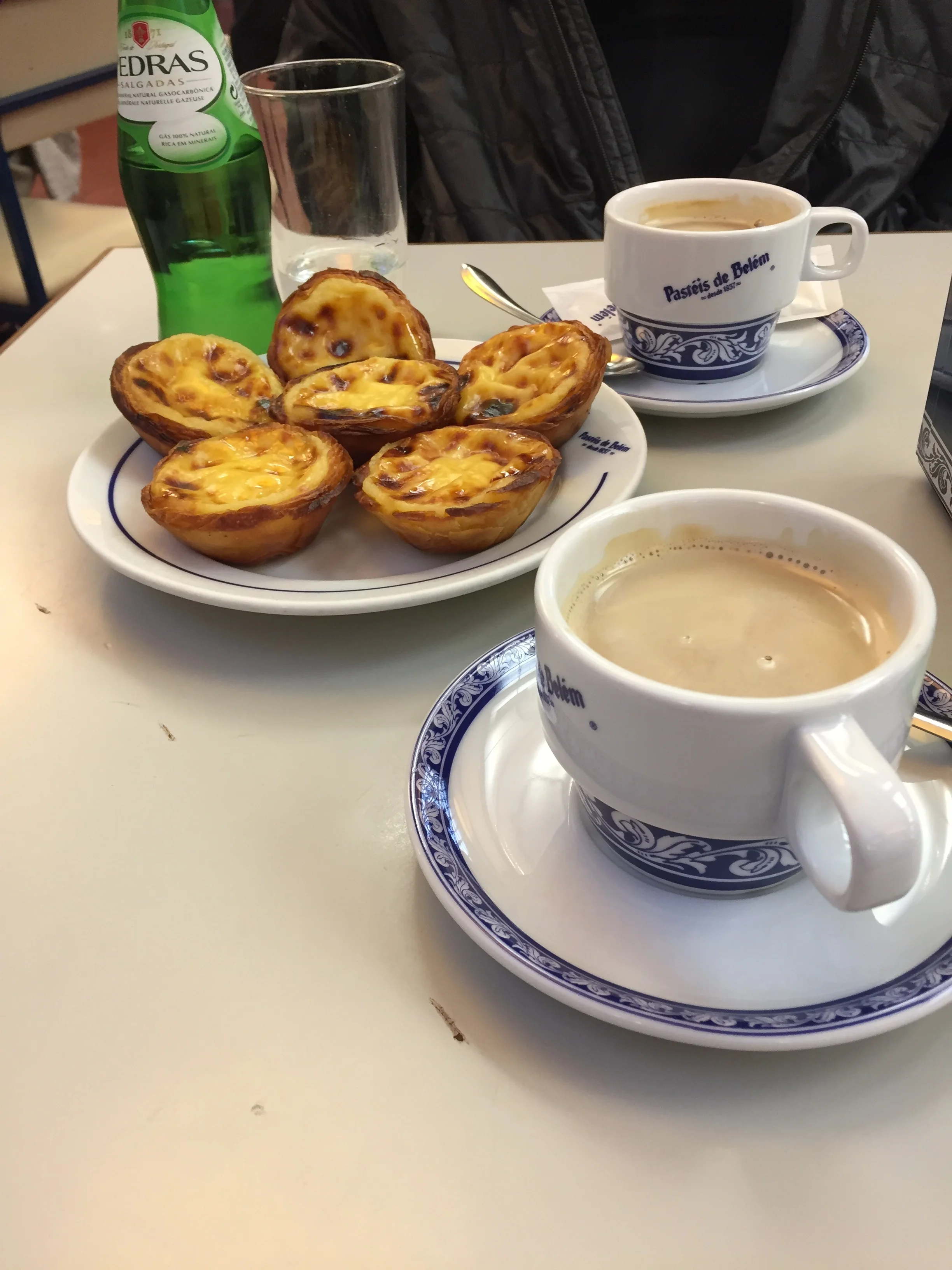 Our first of many famous coffee and "pasteis"
