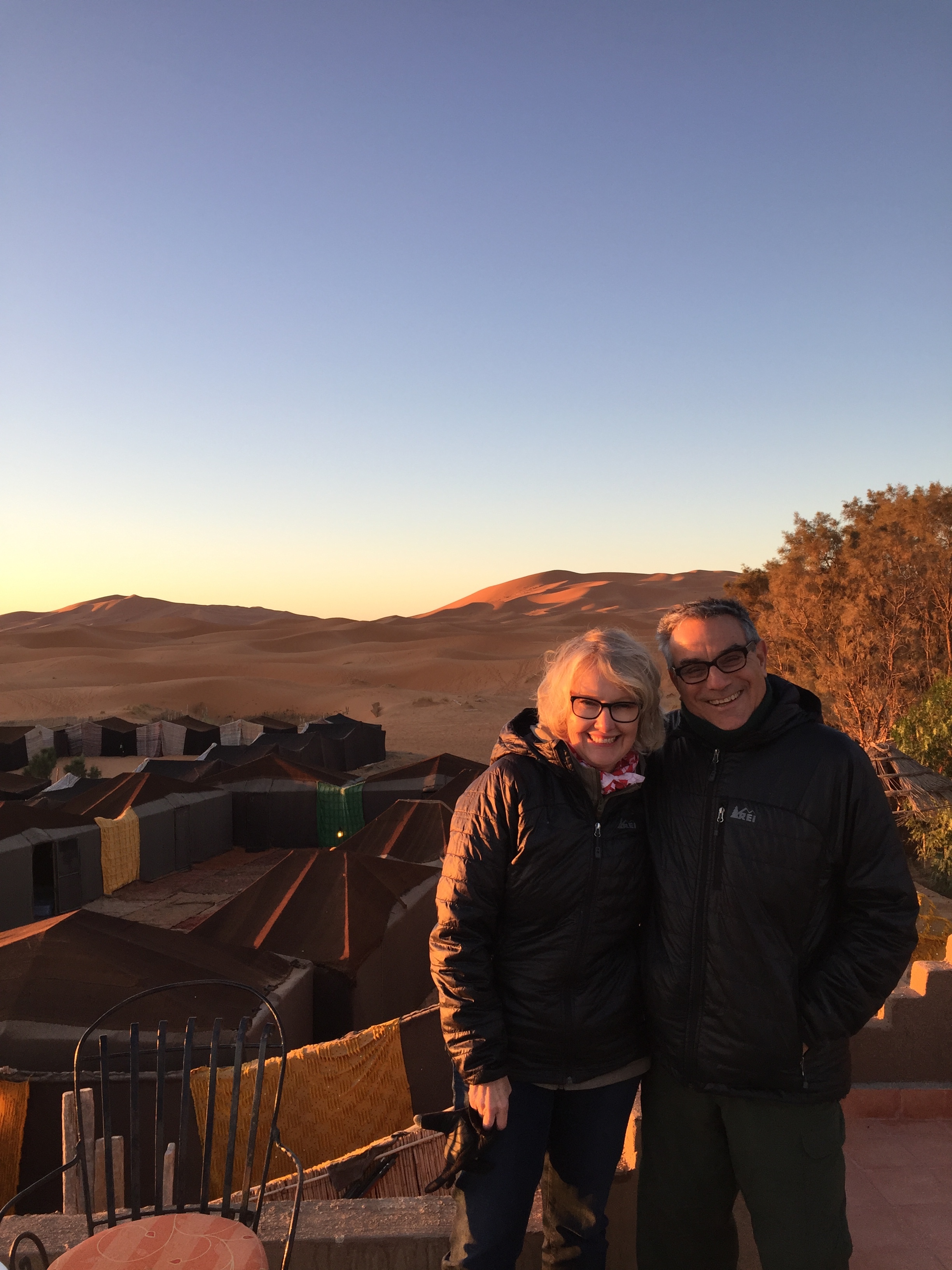 Sunrise with our tent city behind