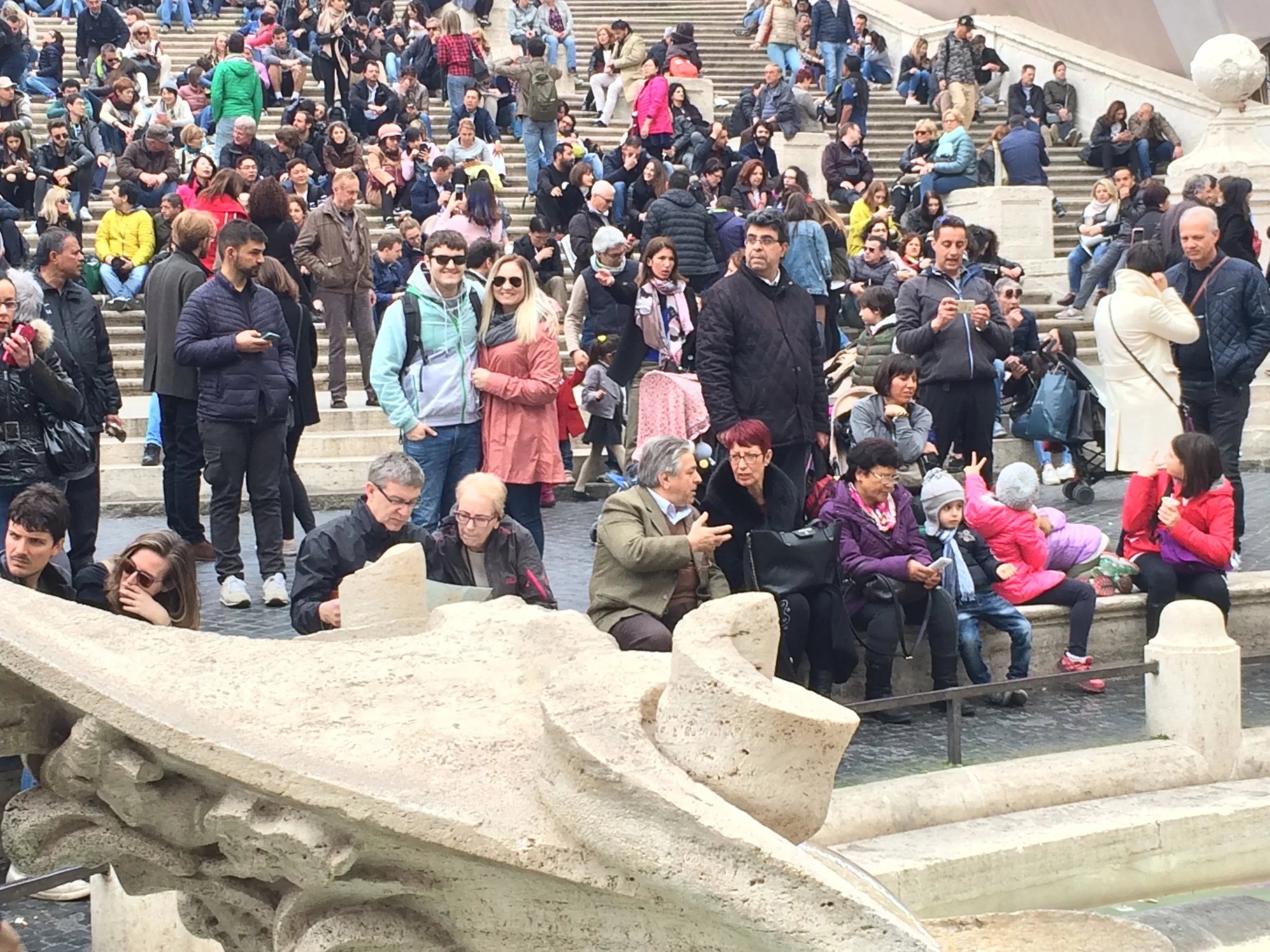 In the crowd at the Spanish Steps