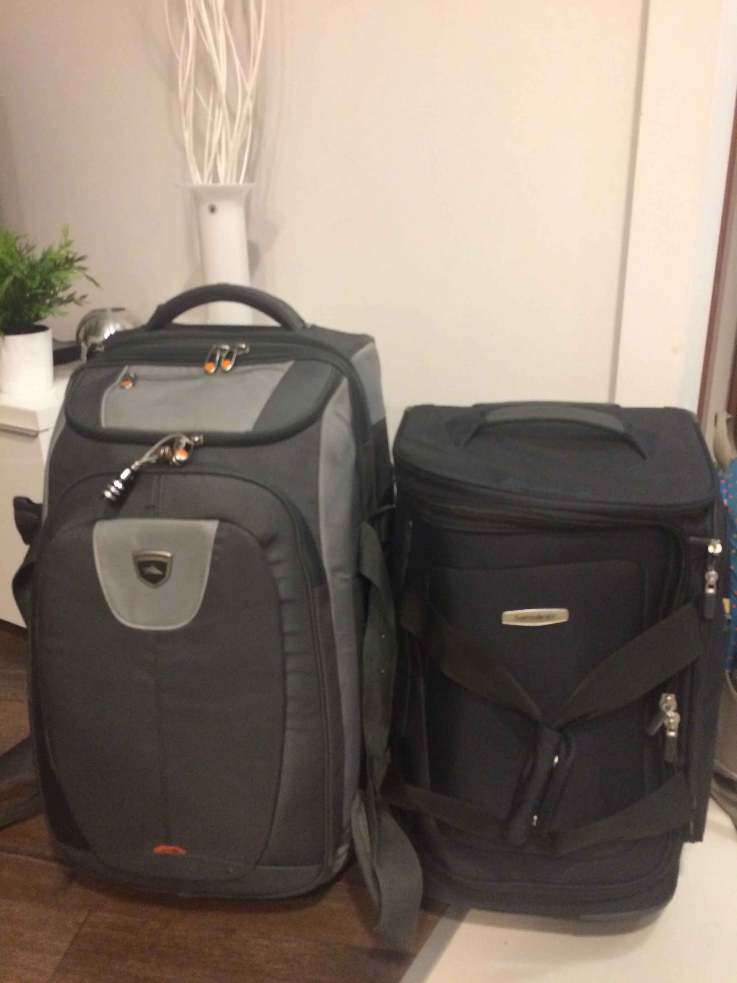 Janet's small case next to Frank's