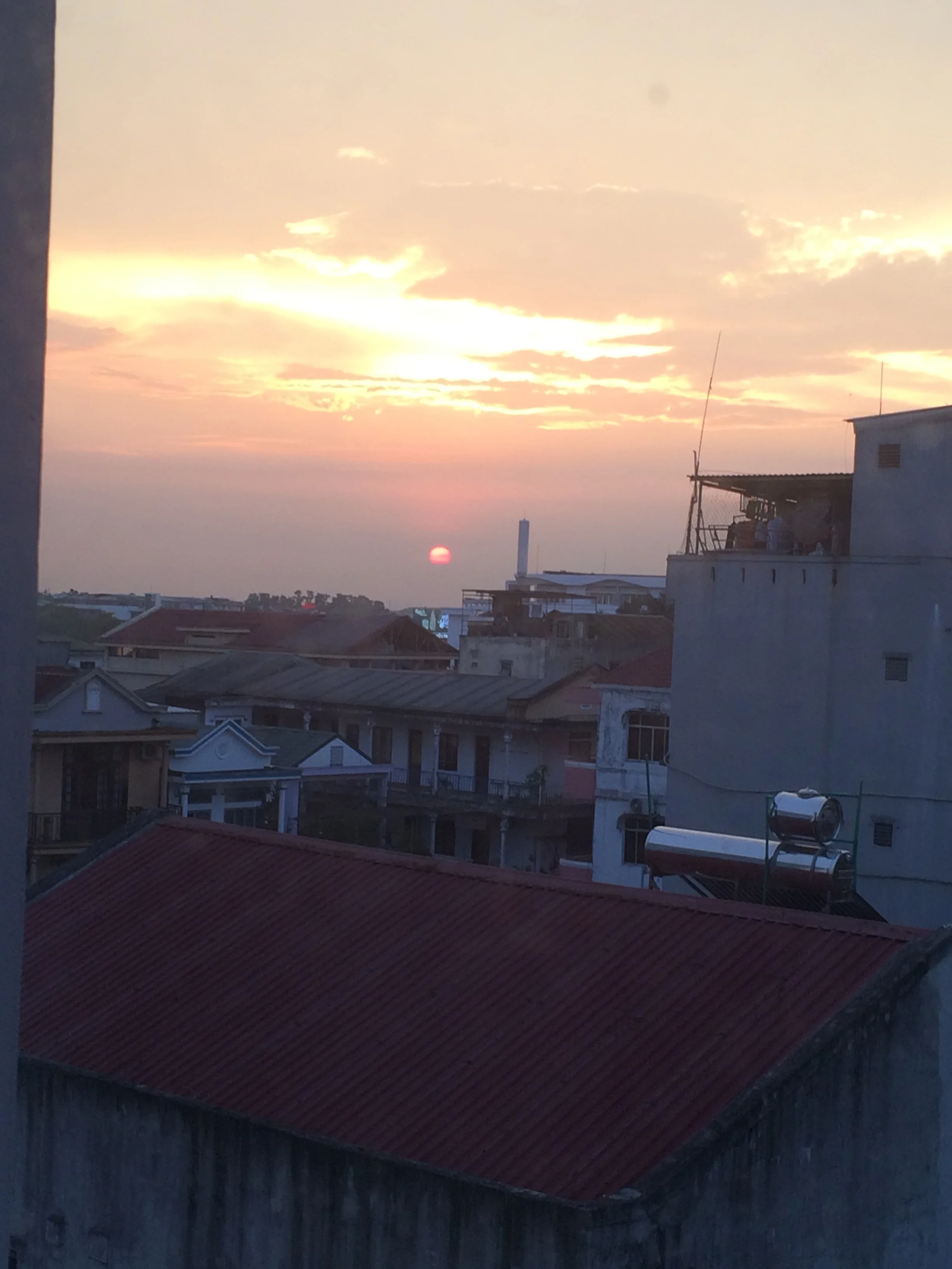 The Hue sunset from our hotel window