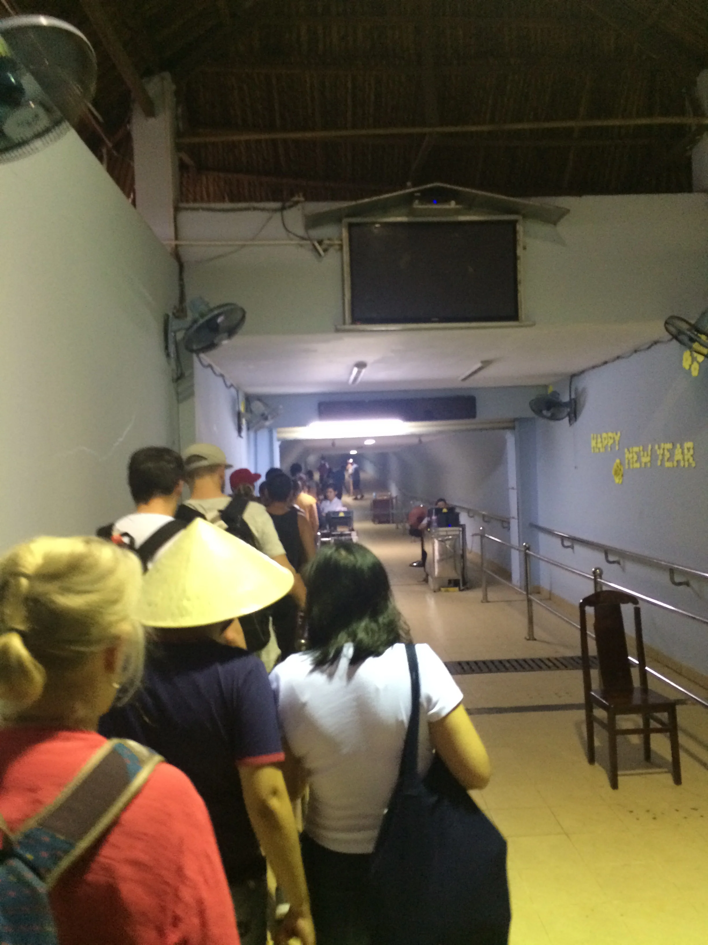 The line into the tunnel area