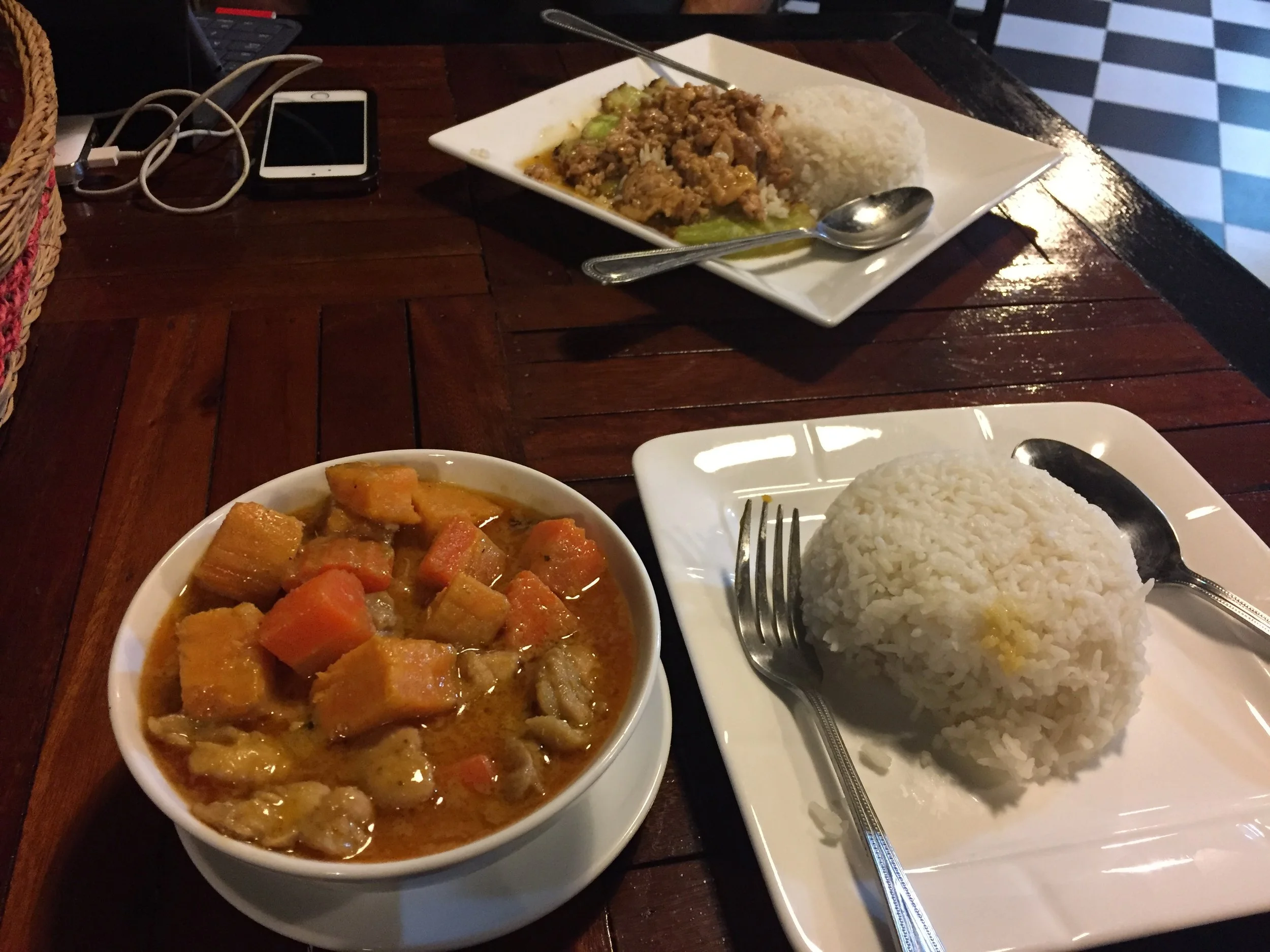 Traditional meal at the hotel