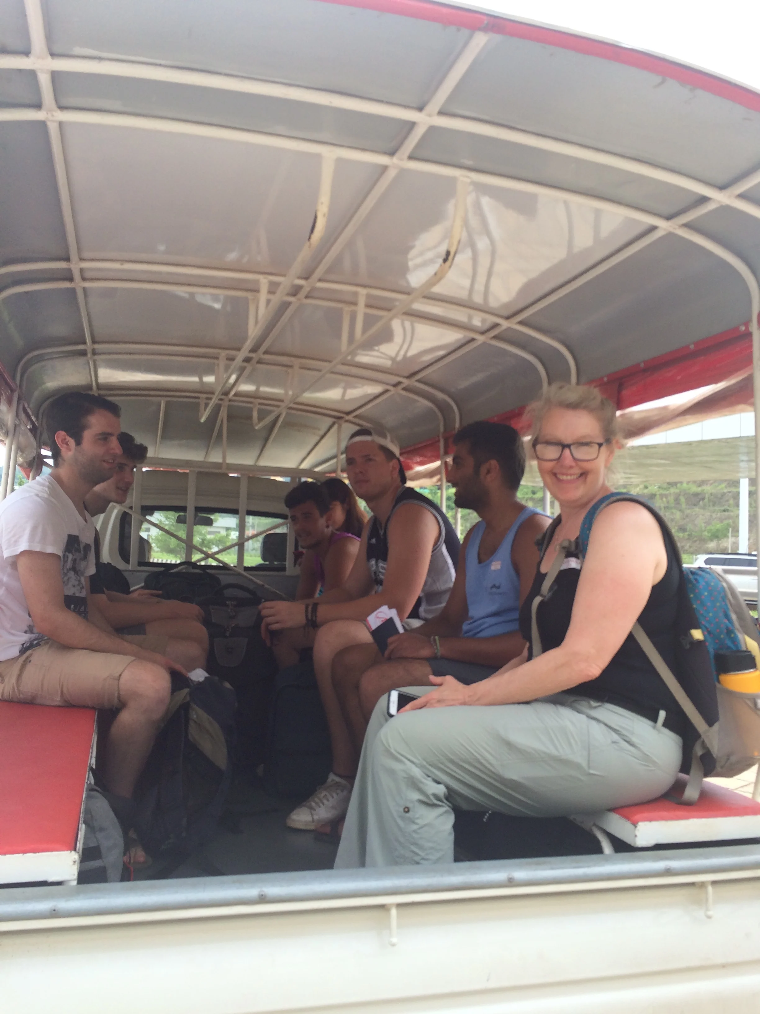 The truck taxi to the slow boat