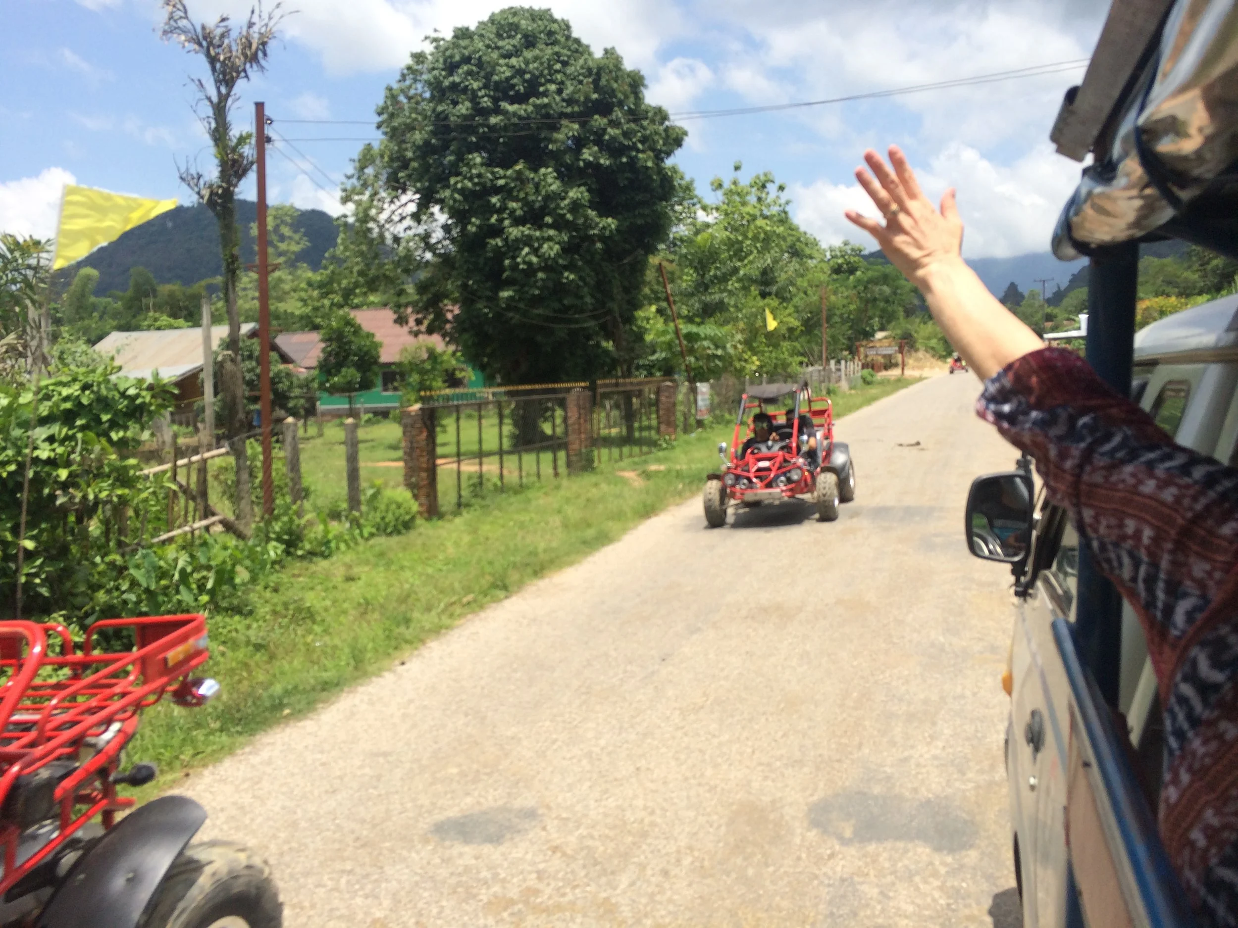 On our open truck ride back to town we see lots of ATV's