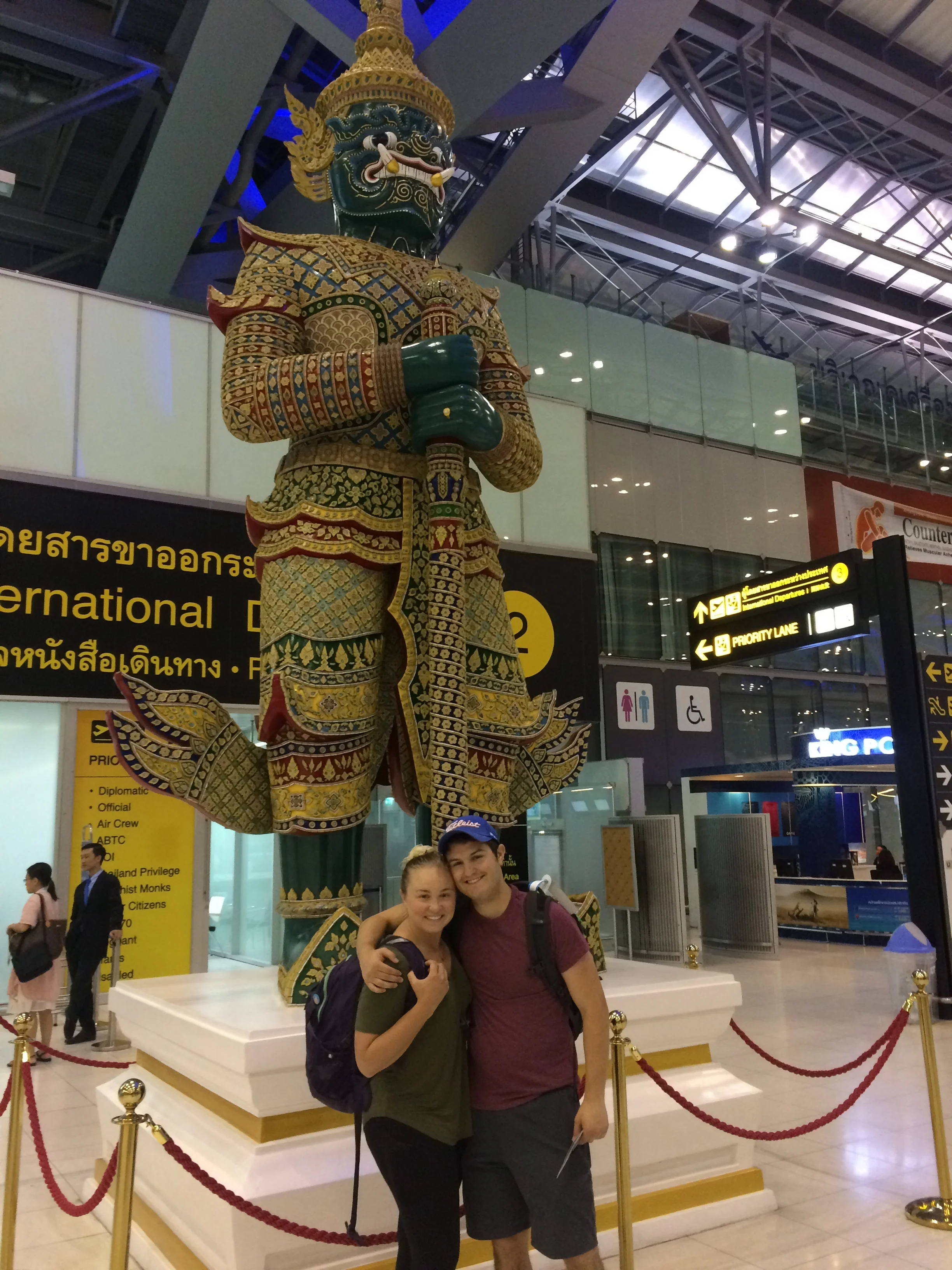 Saying goodbye at the airport