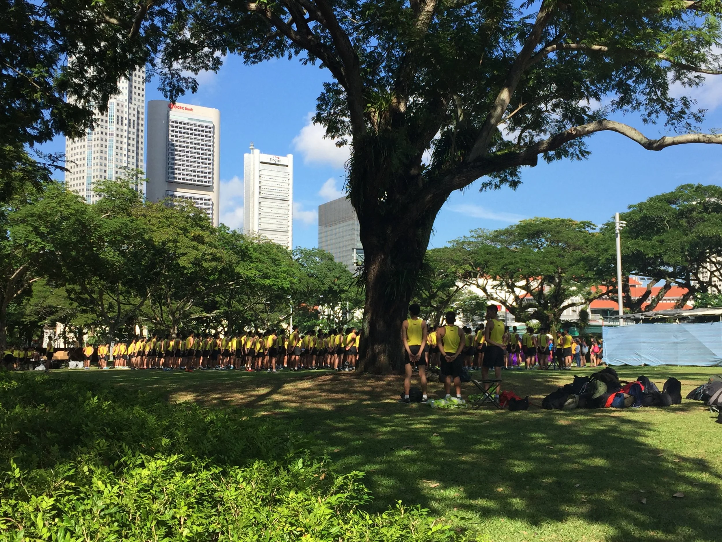 The recruits are training for Singapore's national day in August