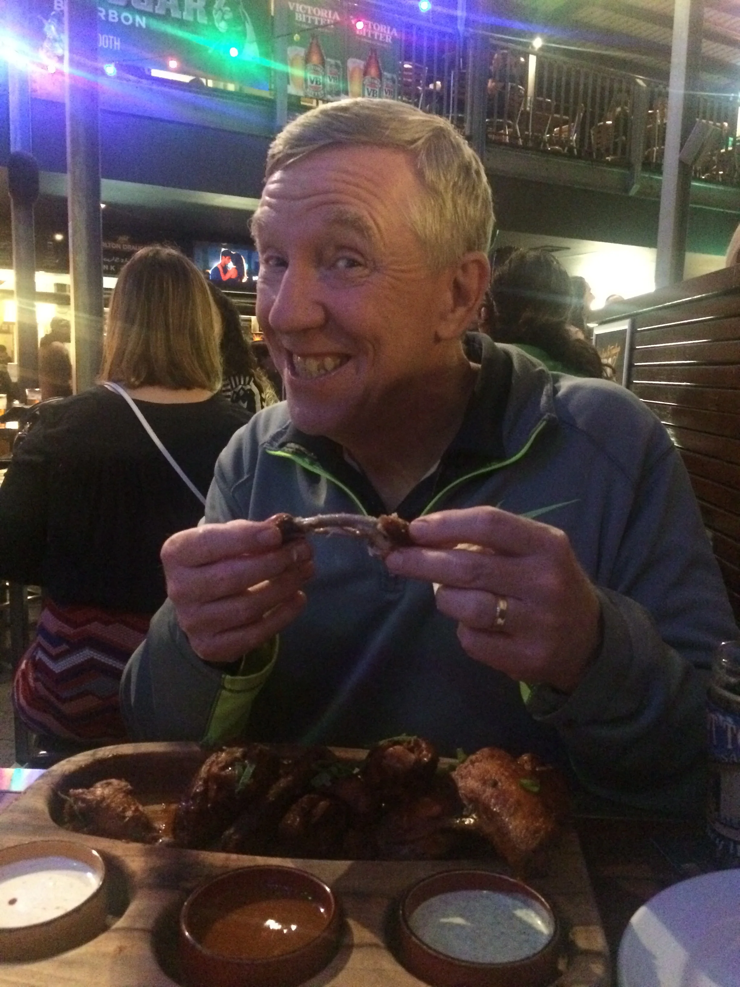 Chip at our last dinner with his favorite wings