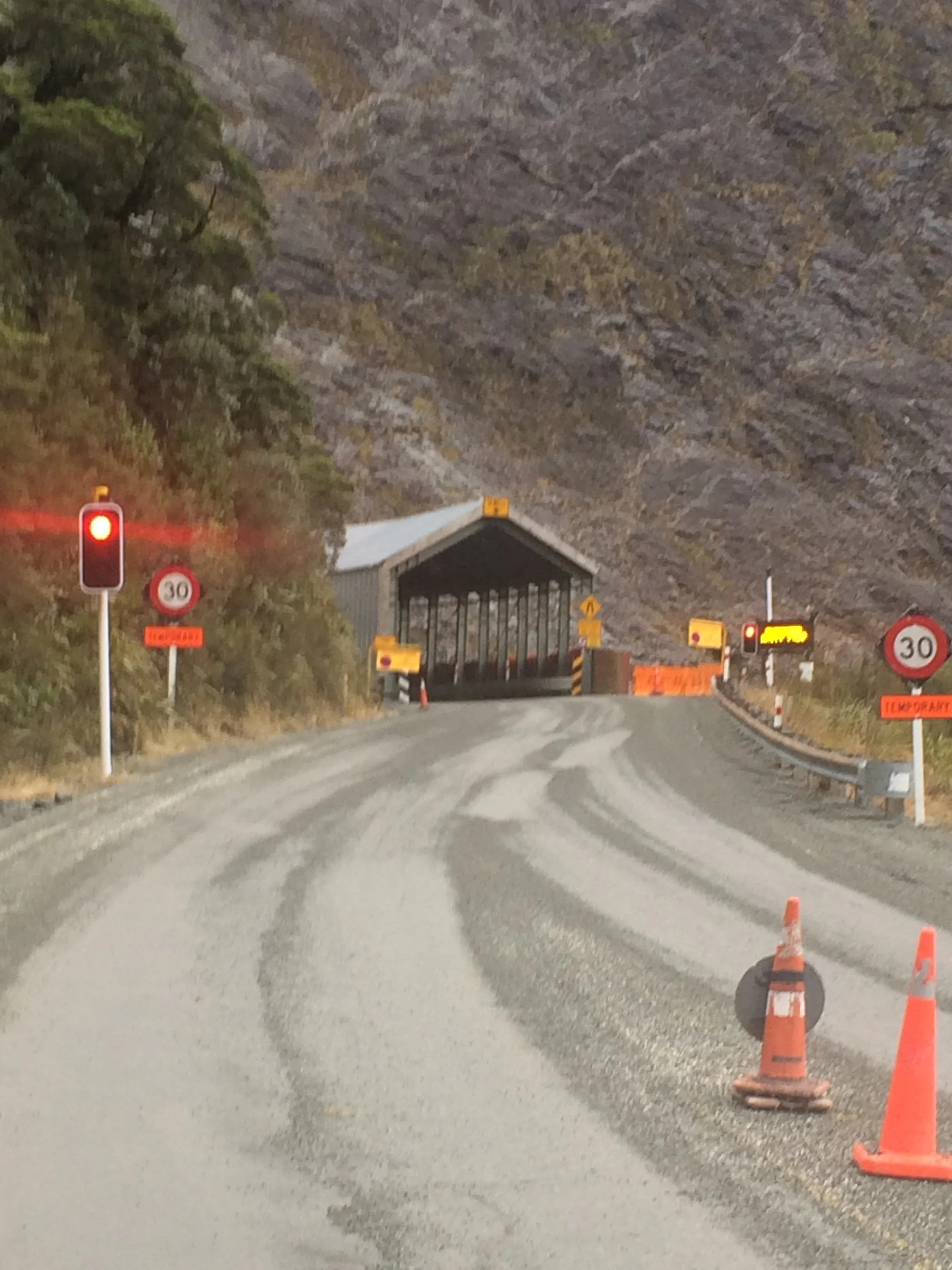 The tunnel through the mountains to the sound