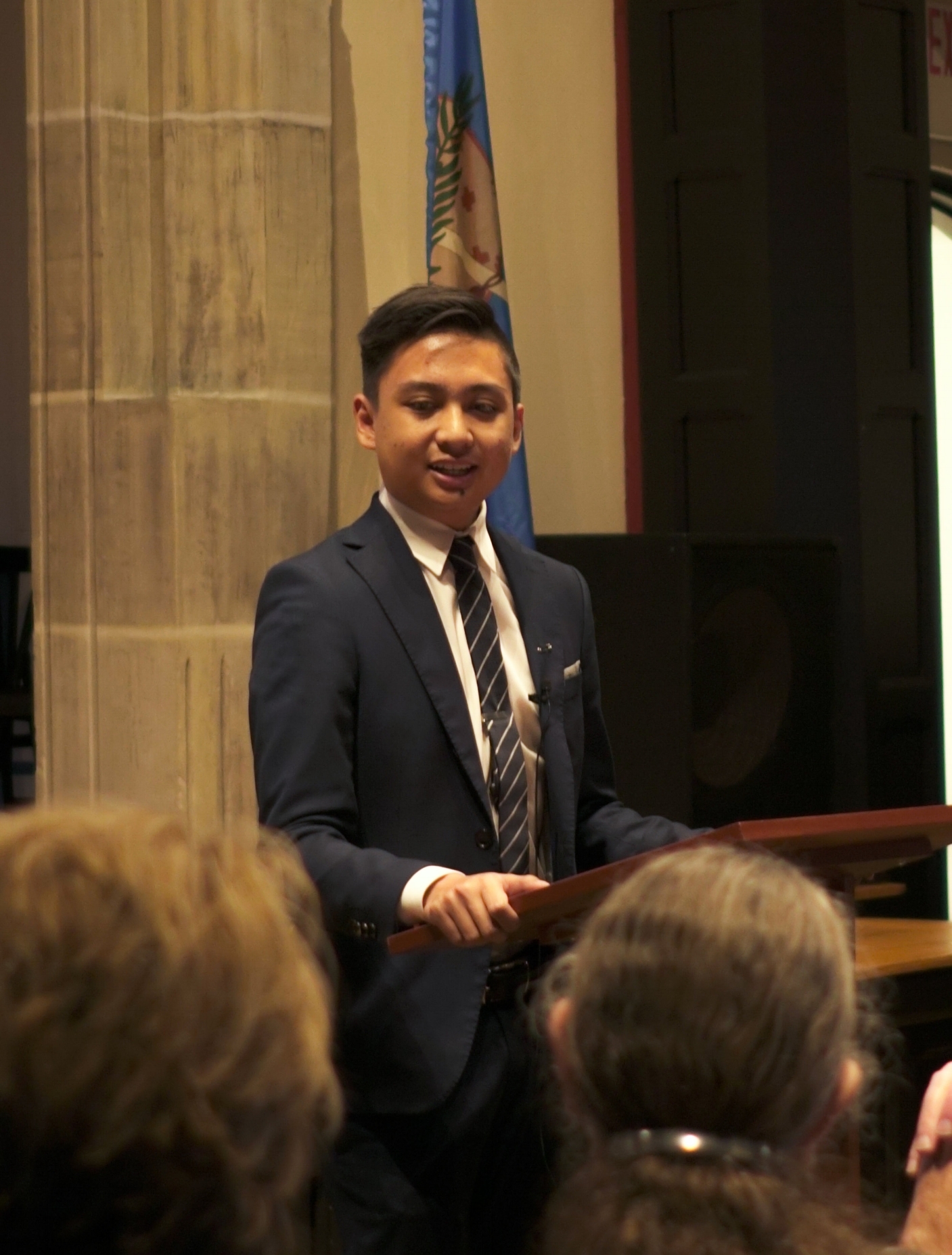 AIS President, Aiken Sujana had the pleasure to introduce President Clancy before his address. Photo by Meddi Al-Hajri.