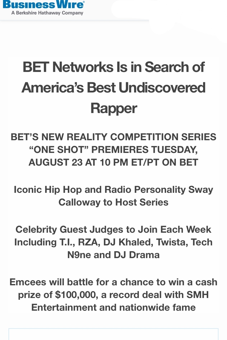 One Shot BET Articles