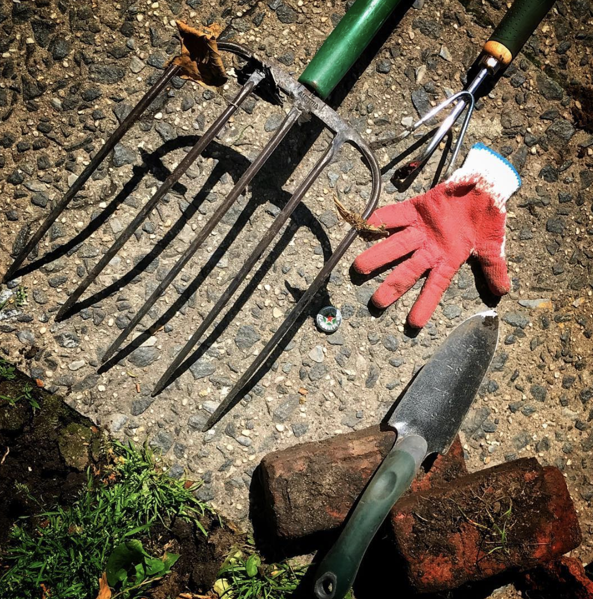 Tools requried for tree bed maintance.