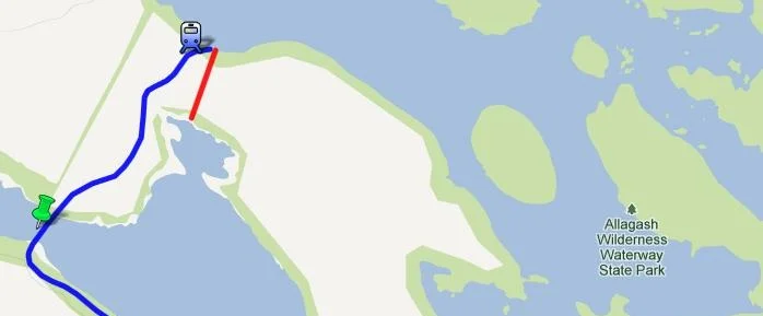 The red line on this image shows you where the tramway was put in prior to the railroad.
