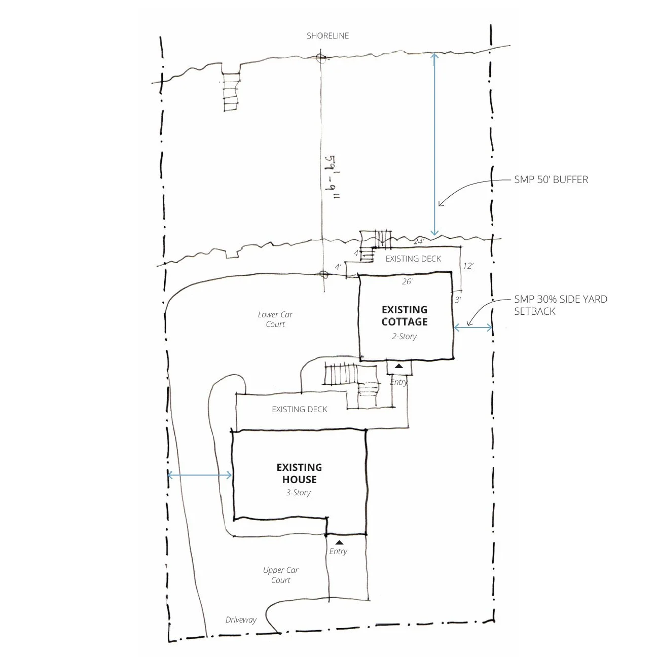 Bainbridge Island Waterfront Site Plan, shoreline restrictions