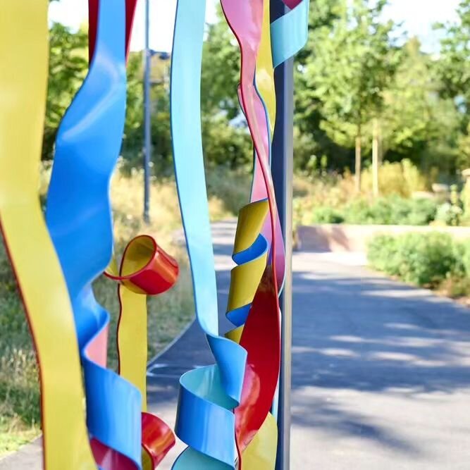 Summer is here ☀️ Perfect time for getting out and exploring public art. This Wednesday, I am speaking on a panel for @londonfestivalofarchitecture at @brentcrosstown, where my rainbow ribbons are located. We will be discussing the role of public art