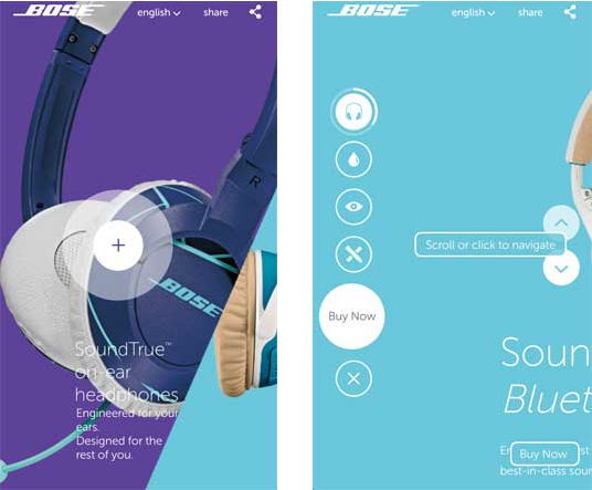 The Bose site completely fails on mobile devices. It is effectively unusable.