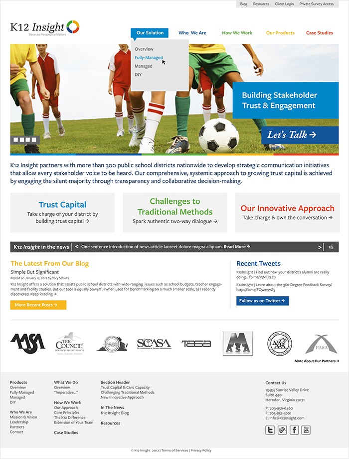 Mockup of the website