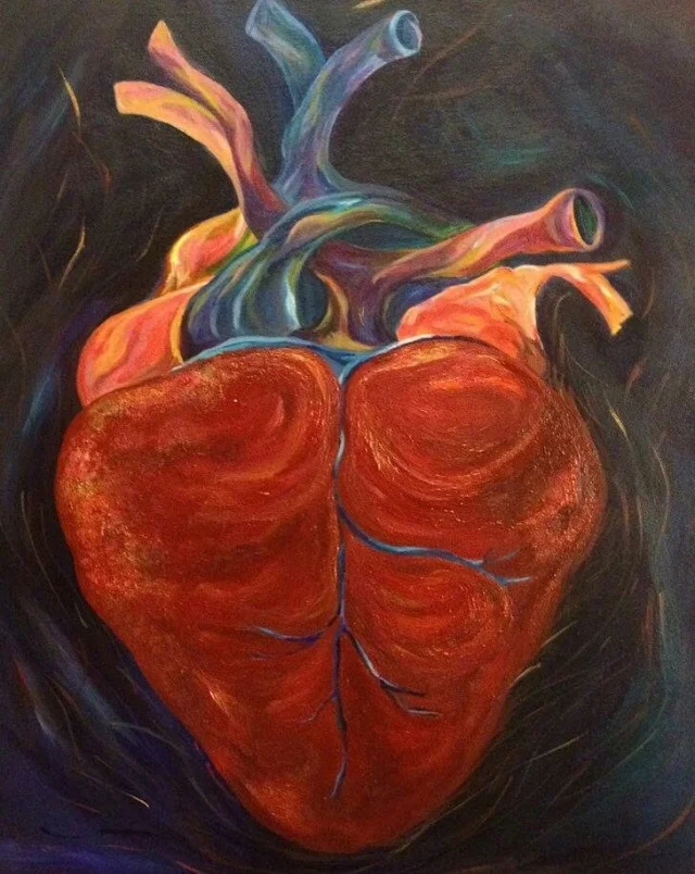 Anatomical Heart on Canvas