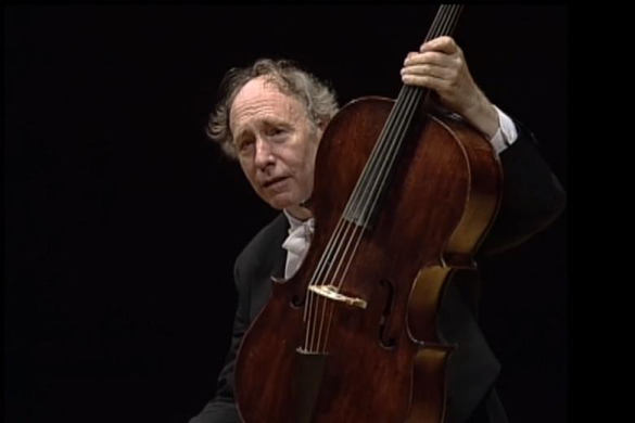 Anner Bylsma with his five-string piccolo cello.