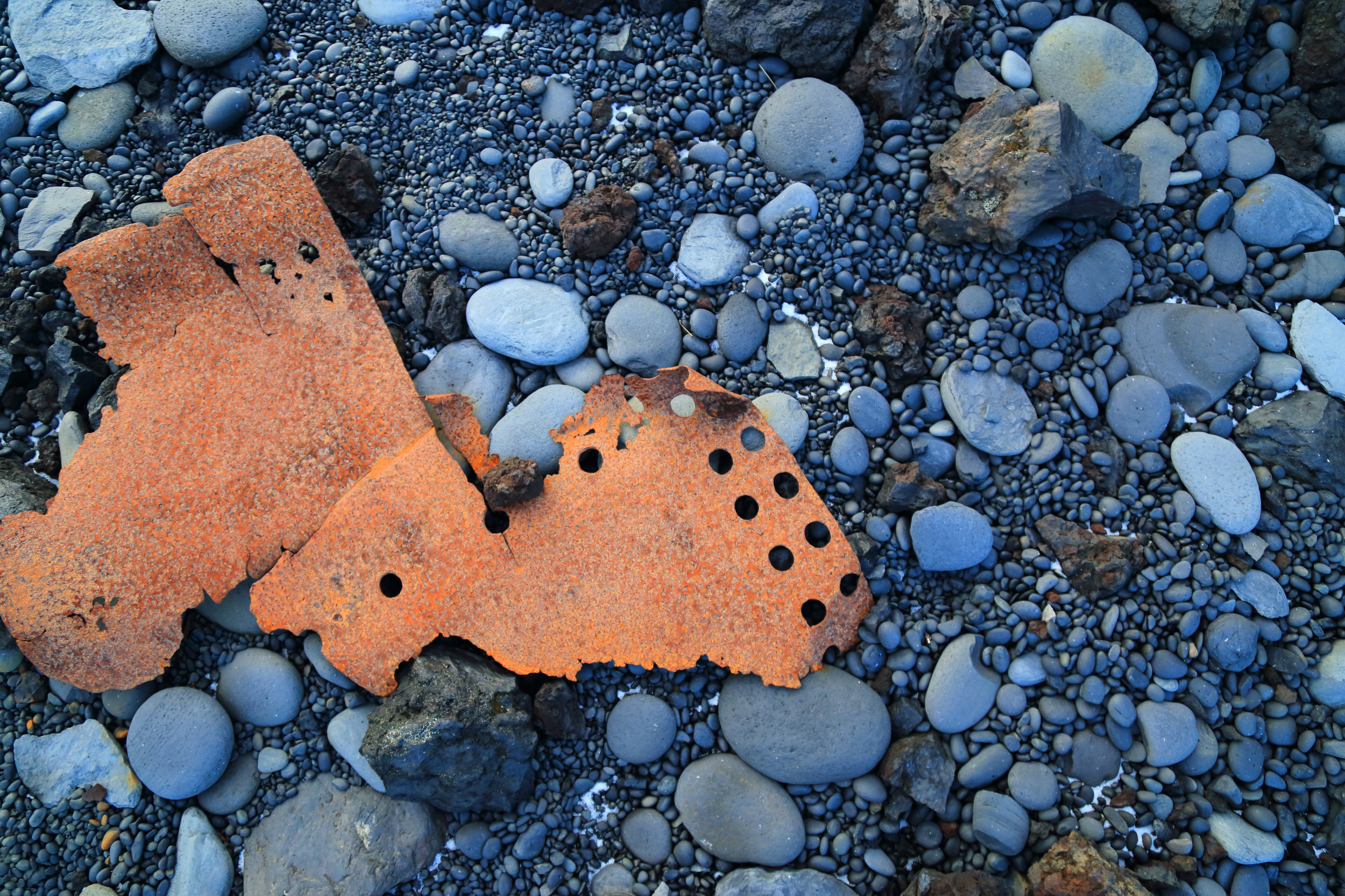 Remains of a British trawler, wrecked on Djúpalónssandur Beach in 1948