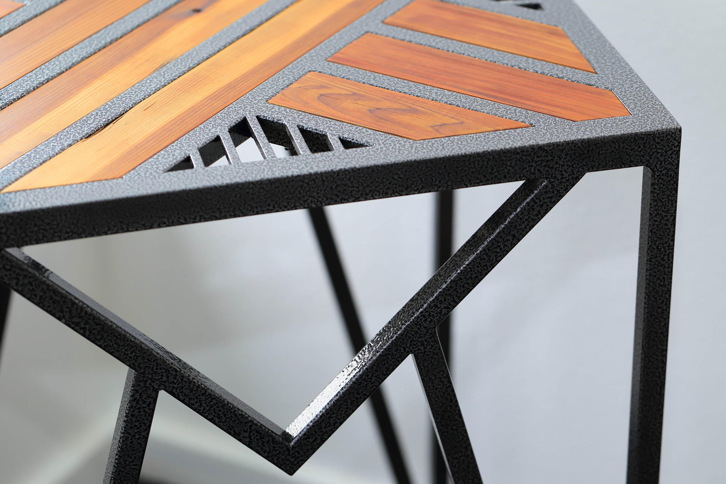 Warm wood tones and industrial form