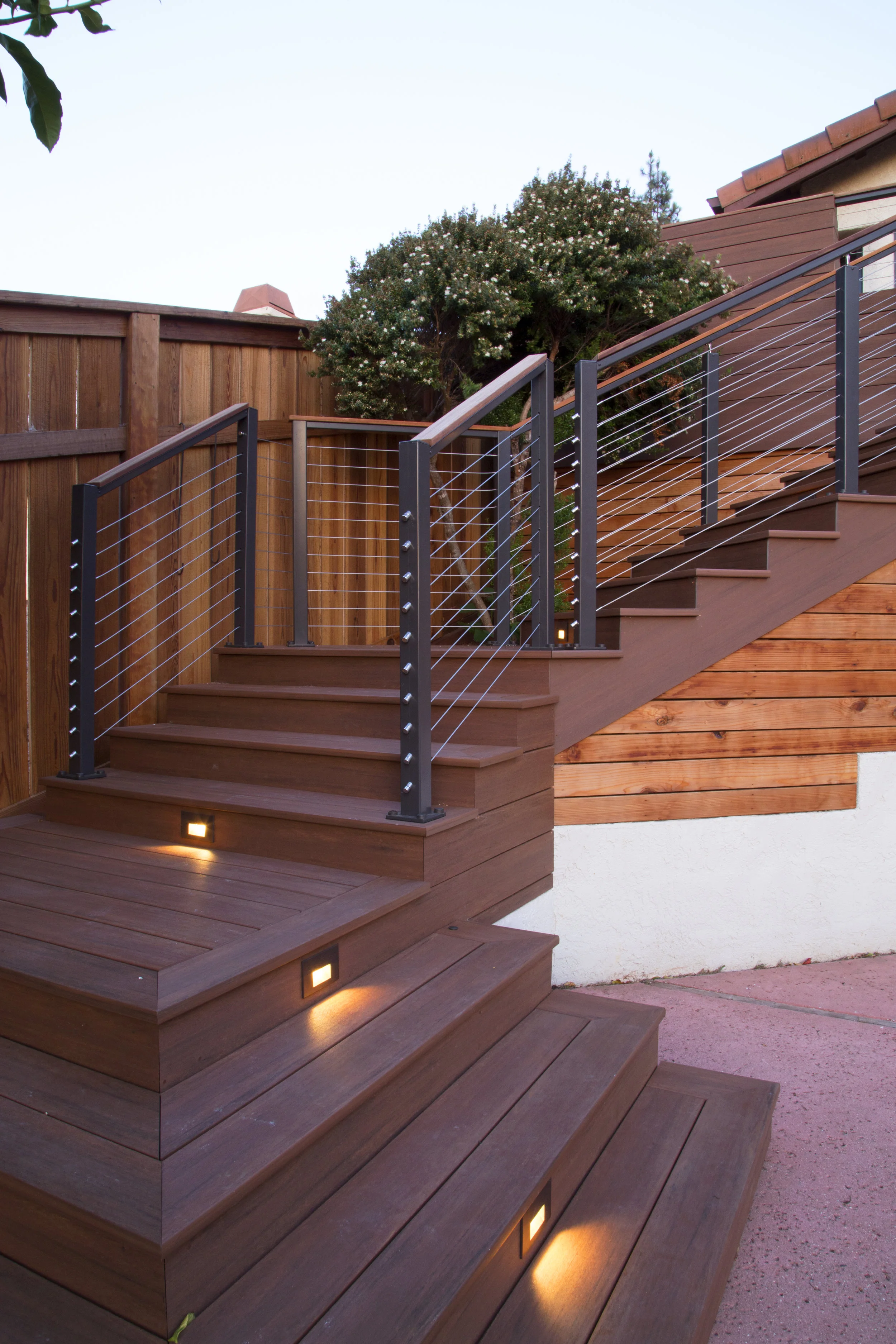 multi tier deck designs on Landwell Design Build Co San Luis Obispo Landscape Design Construction Deck With A View