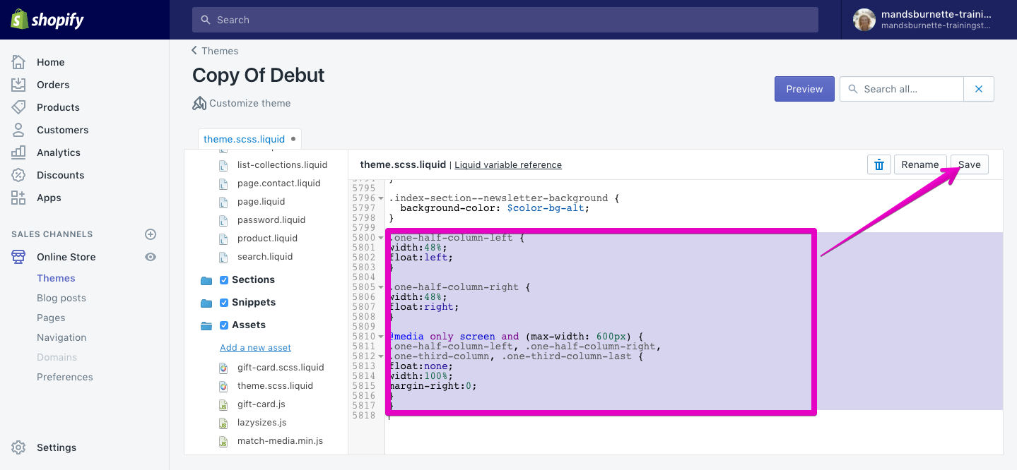 Step 6- Paste the code for the Shopify Coumns.png