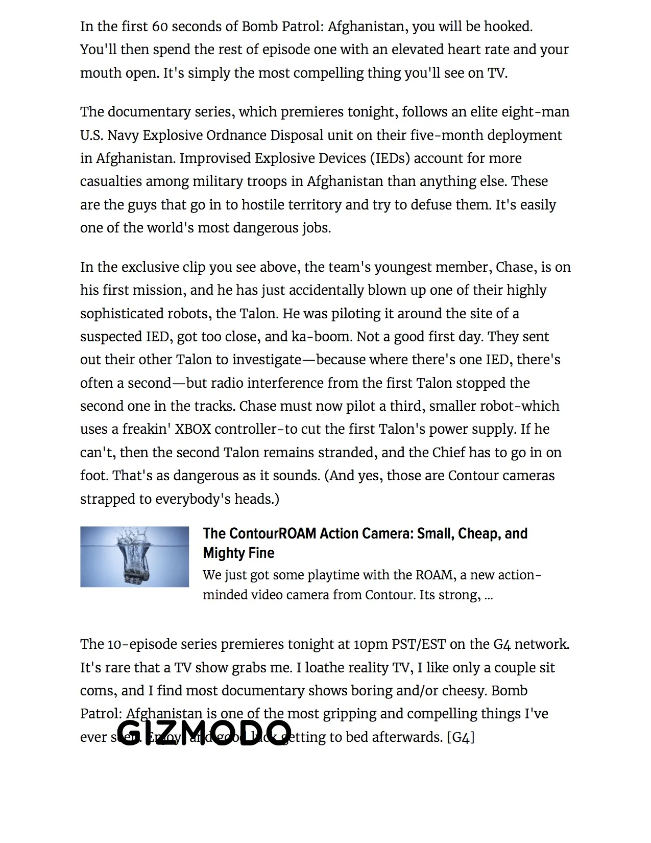 Gizmodo- Best New Thing ON TV