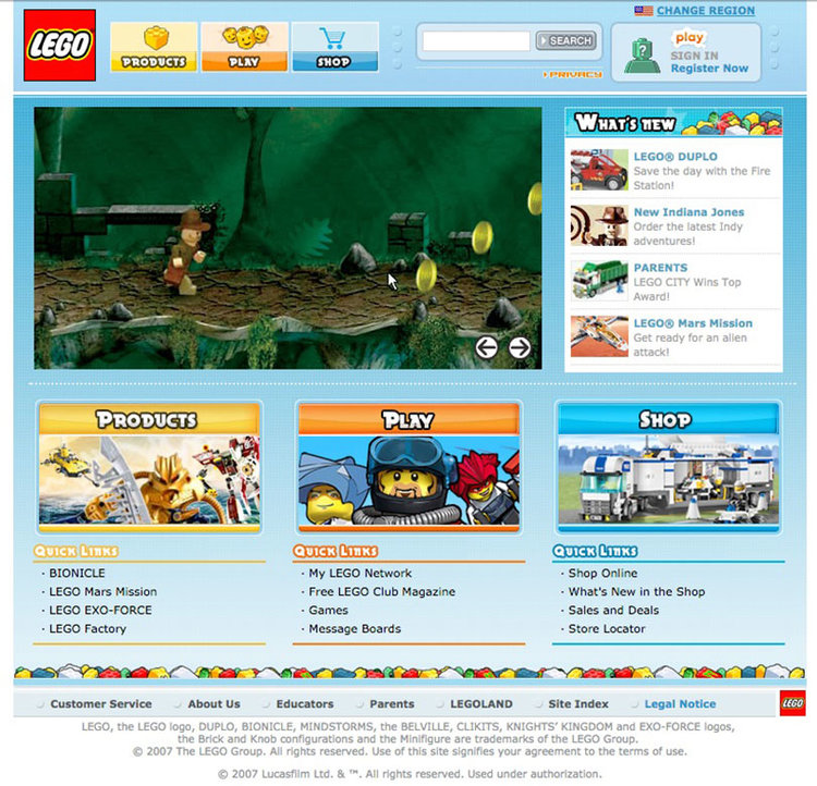 Lego.com 2007