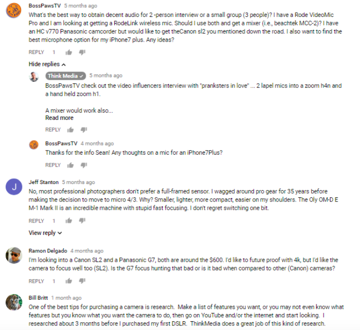 ThimkMedia YouTube Comments