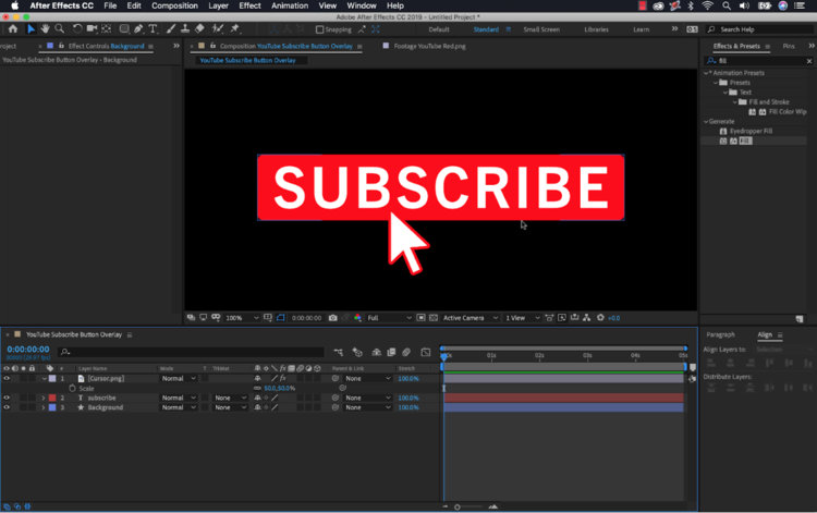 adobe after effects youtube subscribe button wipster