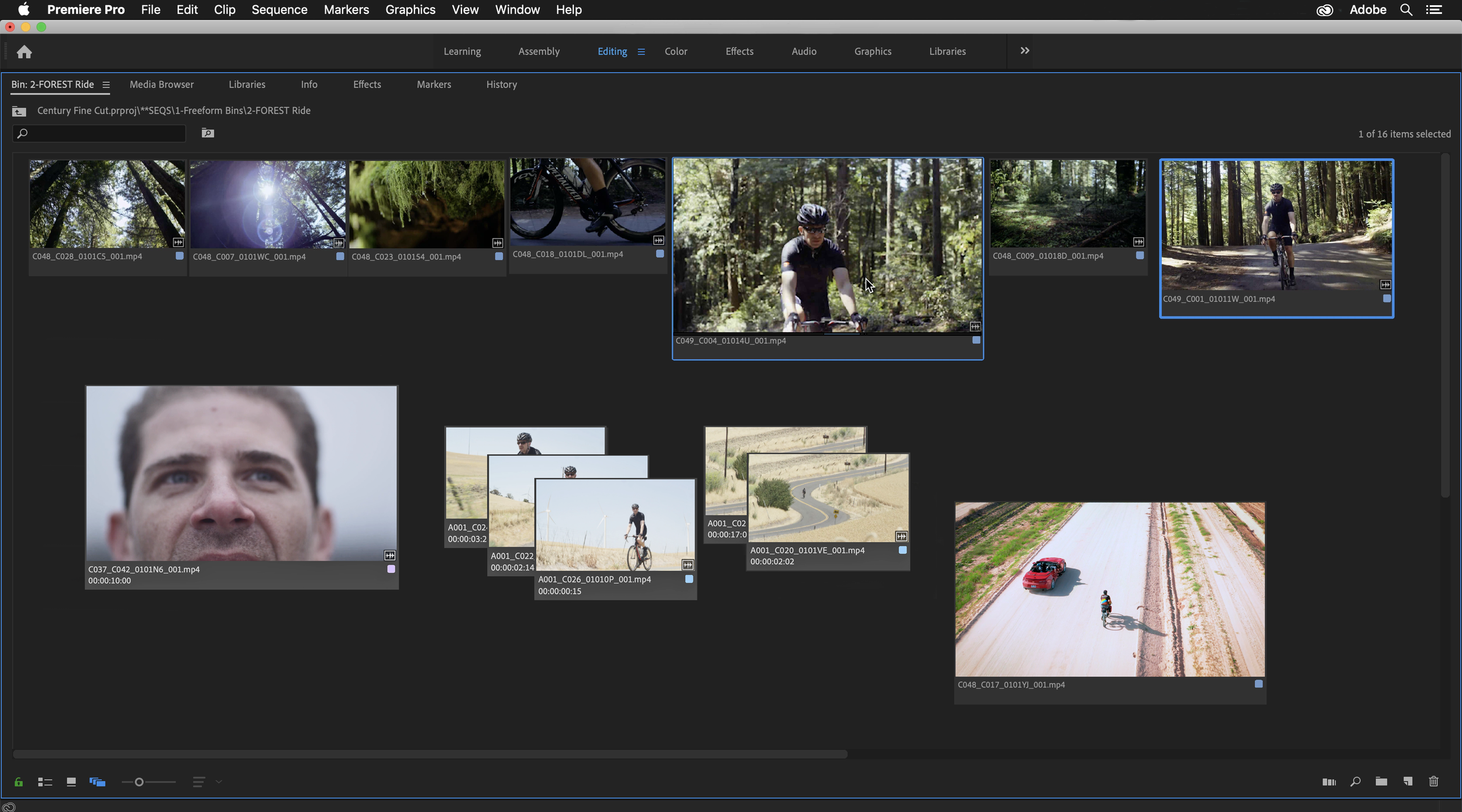 Premiere Pro’s Project Panel “Freeform View”