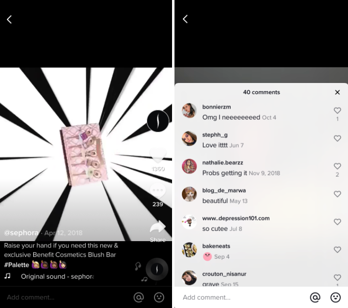 Sephora also encourages followers to create their own Tic Tok videos using their official hashtag.