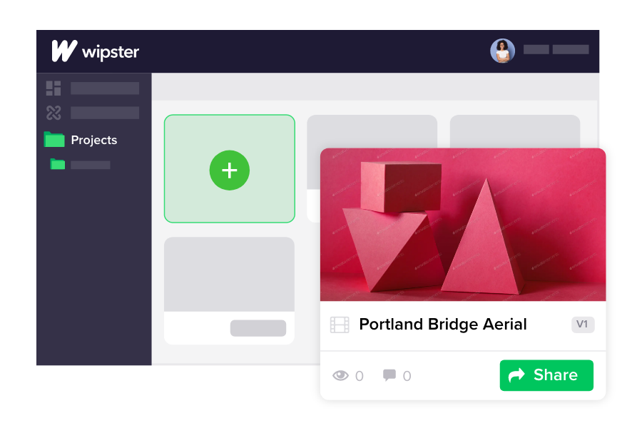 Upload and share WIPs from Wipster cloud, other storage apps, Adobe, or API.