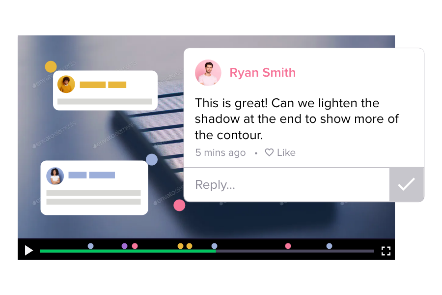 Collaborators add feedback to a single asset or a whole campaign.