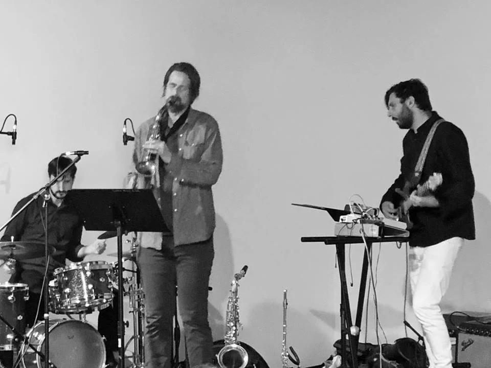 Lie Very Still at the Improvisation Summit of Portland, OR, 2018. John C. Savage-woodwinds and compositions, Mike Gamble-guitar, Ken Ollis-drums