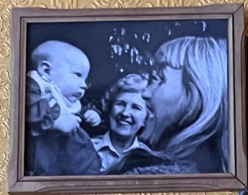 Hilma Patterson (middle), Jill Hudspeth (right) and baby Jericho Fenner 